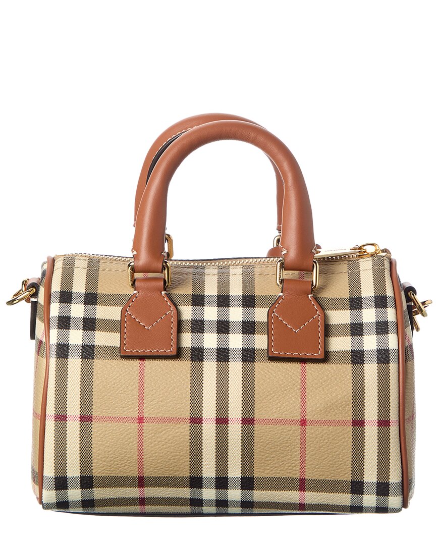 Burberry Burberry Mini Check Leather Shoulder Bag