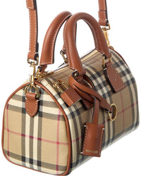 Burberry Burberry Mini Check Leather Shoulder Bag