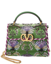 Valentino Valentino Vsling Mini Satin & Leather Shoulder Bag
