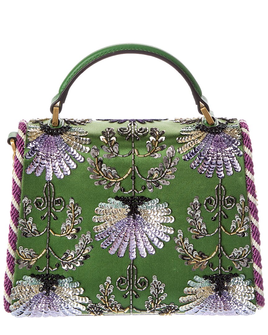 Valentino Valentino Vsling Mini Satin & Leather Shoulder Bag