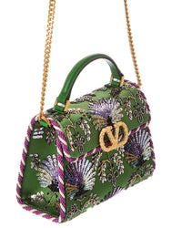 Valentino Valentino Vsling Mini Satin & Leather Shoulder Bag