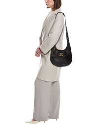 Valentino Valentino Vlogo Leather Hobo Bag