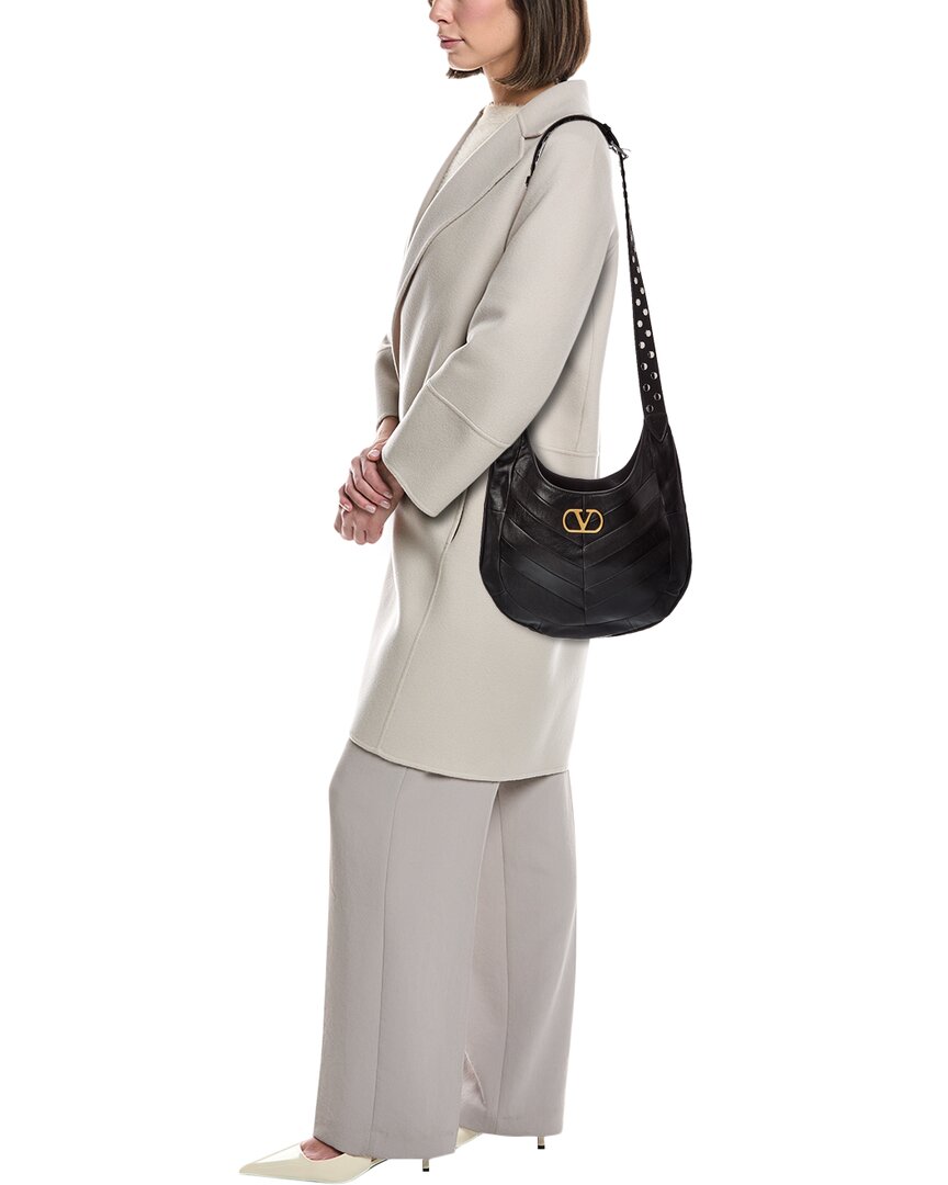 Valentino Valentino Vlogo Leather Hobo Bag