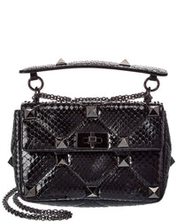 Valentino Valentino Roman Stud Medium Python Shoulder Bag