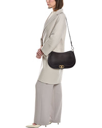 Valentino Valentino Vlogo Signature Leather Shoulder Bag