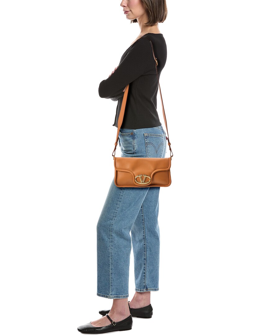 Valentino Valentino Vlogo Signature Leather Shoulder Bag