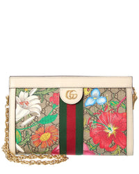 Pre-Owned Gucci Multicolor Gg Supreme Flora Coated Canvas Small Ophidia Chain Shoulder Bag