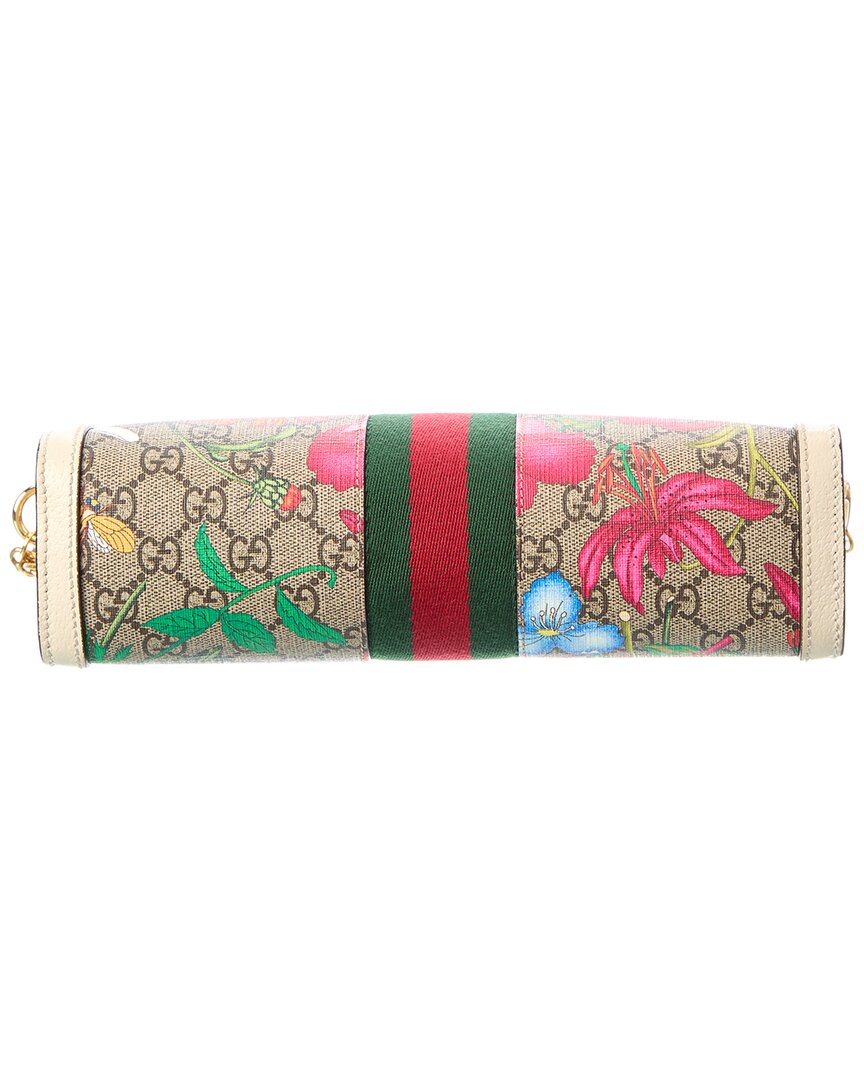 Pre-Owned Gucci Multicolor Gg Supreme Flora Coated Canvas Small Ophidia Chain Shoulder Bag