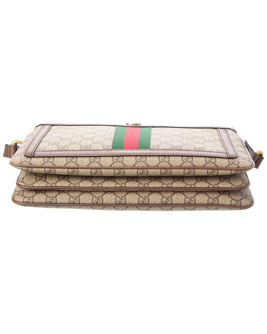 Pre-Owned Gucci Brown Gg Supreme Coated Canvas Medium Ophidia Shoulder Bag (Authentic