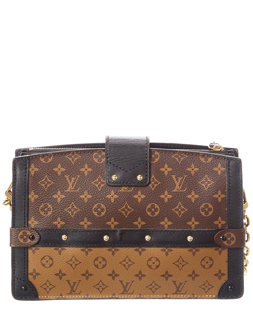 Pre-Owned Louis Vuitton Brown Monogram Reverse Coated Canvas Trunk Clutch (Authentic