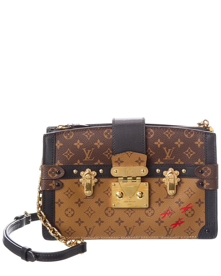 Pre-Owned Louis Vuitton Brown Monogram Reverse Coated Canvas Trunk Clutch (Authentic