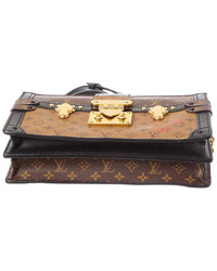 Pre-Owned Louis Vuitton Brown Monogram Reverse Coated Canvas Trunk Clutch (Authentic