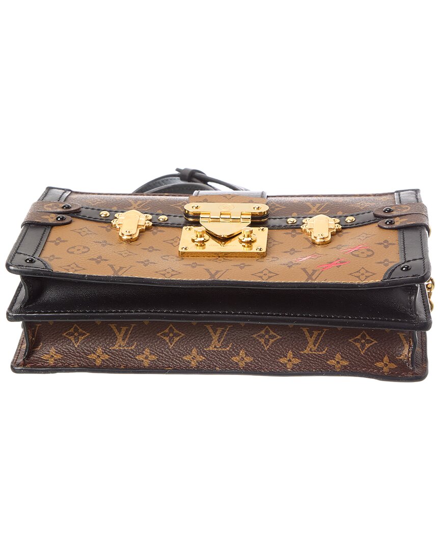 Pre-Owned Louis Vuitton Brown Monogram Reverse Coated Canvas Trunk Clutch (Authentic