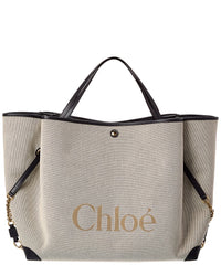 Chloé Chloé Clover Double Carry Canvas & Leather Tote