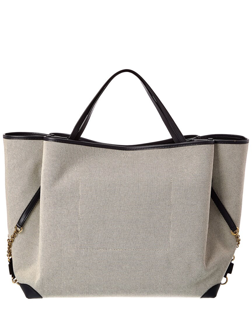 Chloé Chloé Clover Double Carry Canvas & Leather Tote