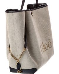 Chloé Chloé Clover Double Carry Canvas & Leather Tote