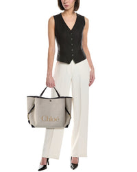 Chloé Chloé Clover Double Carry Canvas & Leather Tote