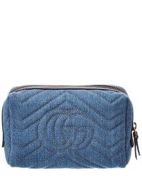 Gucci Gucci Blue Denim Pearl Marmont Gg Cosmetic Case (Authentic Pre-Loved)