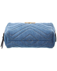 Gucci Gucci Blue Denim Pearl Marmont Gg Cosmetic Case (Authentic Pre-Loved)