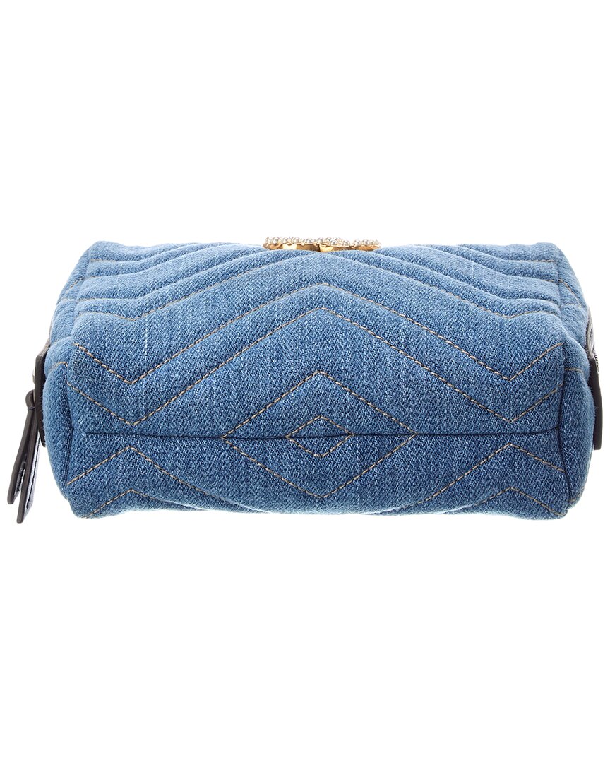 Gucci Gucci Blue Denim Pearl Marmont Gg Cosmetic Case (Authentic Pre-Loved)