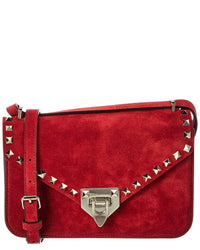 Valentino Valentino Rockstud Small Suede Shoulder Bag