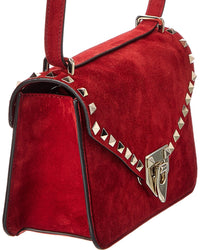 Valentino Valentino Rockstud Small Suede Shoulder Bag