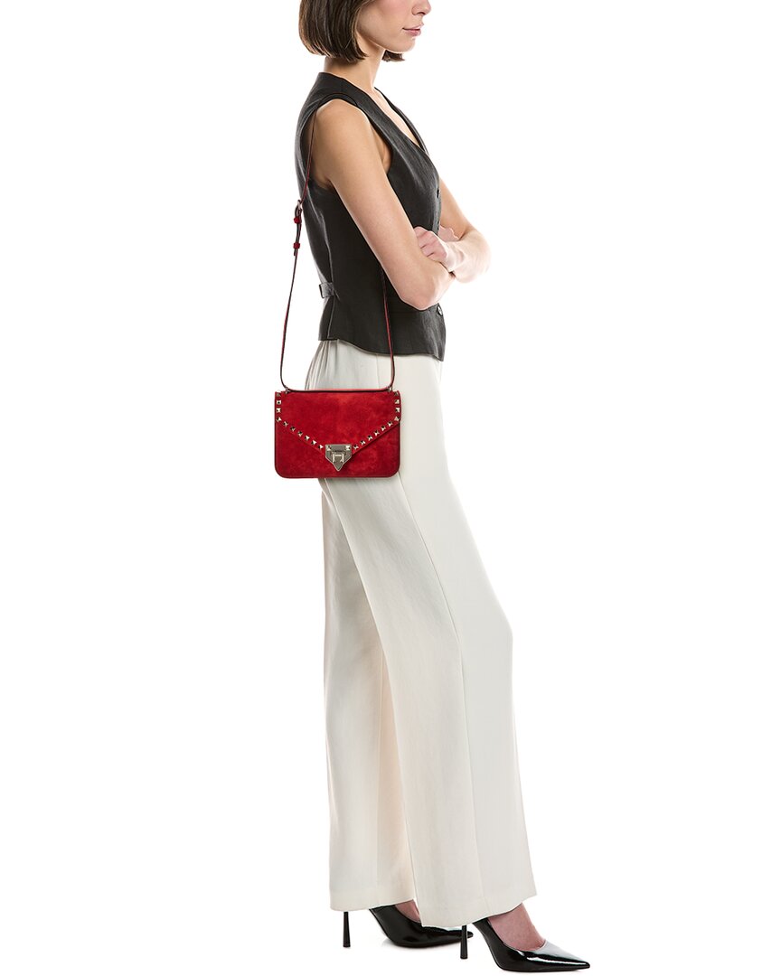 Valentino Valentino Rockstud Small Suede Shoulder Bag