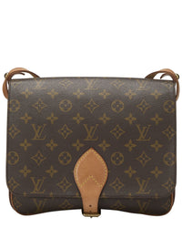 Louis Vuitton Brown Monogram Coated Canvas Cartouchiere Gm (Authentic