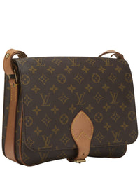 Louis Vuitton Brown Monogram Coated Canvas Cartouchiere Gm (Authentic