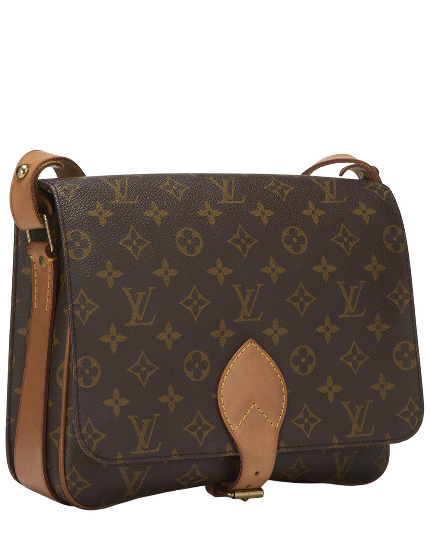 Louis Vuitton Brown Monogram Coated Canvas Cartouchiere Gm (Authentic