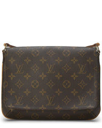 Louis Vuitton Louis Vuitton Brown Monogram Coated Canvas Musettetango (Authentic Pre-Loved)