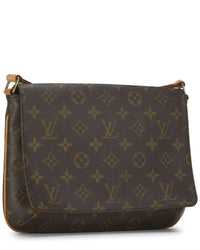 Louis Vuitton Louis Vuitton Brown Monogram Coated Canvas Musettetango (Authentic Pre-Loved)