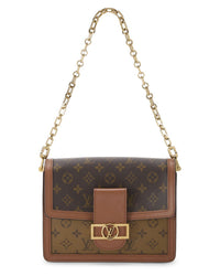 Louis Vuitton Louis Vuitton Brown Monogramreversed Coated Canvas Dauphine Mini (Authentic