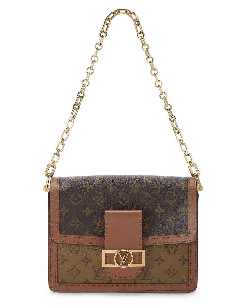 Louis Vuitton Louis Vuitton Brown Monogramreversed Coated Canvas Dauphine Mini (Authentic