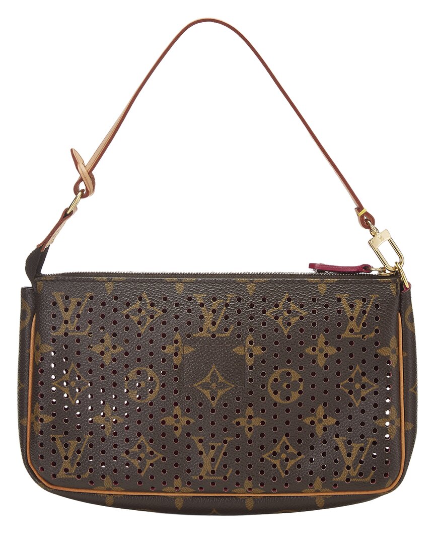 Louis Vuitton Louis Vuitton Pink Coated Canvas Perforated Pochette Accessoiresv2 (Authentic