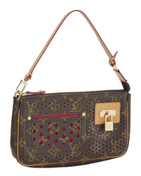 Louis Vuitton Louis Vuitton Pink Coated Canvas Perforated Pochette Accessoiresv2 (Authentic