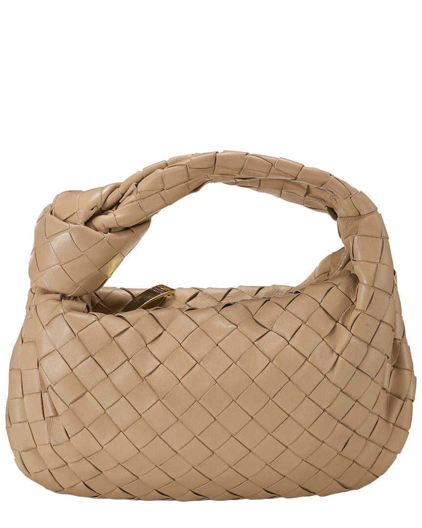 Bottega Veneta Bottega Veneta Beige Intrecciato Leather Jodie Mini (Authentic Pre-Loved)
