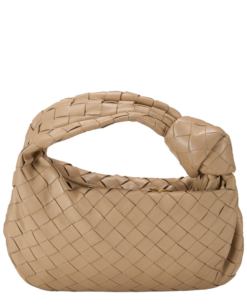 Bottega Veneta Bottega Veneta Beige Intrecciato Leather Jodie Mini (Authentic Pre-Loved)