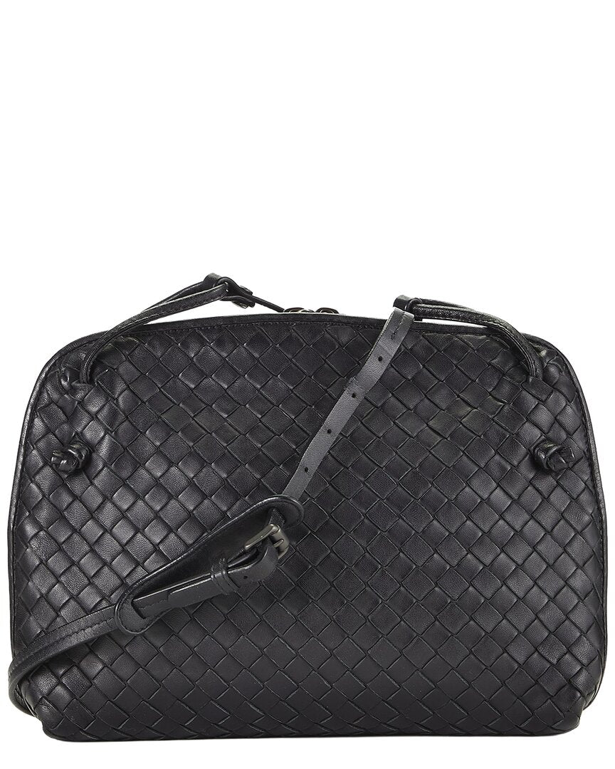 Bottega Veneta Bottega Veneta Black Intrecciato Leather Nodini Crossbody (Authentic Pre-
