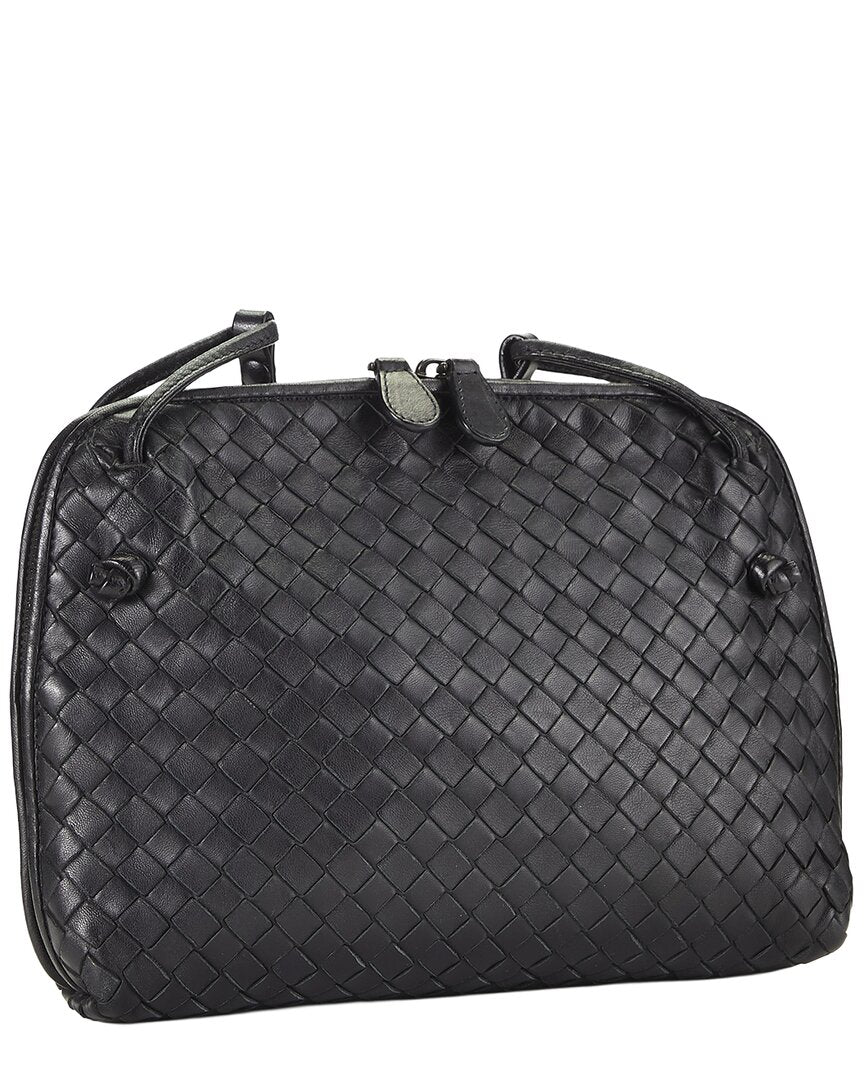 Bottega Veneta Bottega Veneta Black Intrecciato Leather Nodini Crossbody (Authentic Pre-
