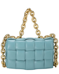 Bottega Veneta Bottega Veneta Blue Maxi Intrecciato Leather Padded Chain Cassette (Authentic
