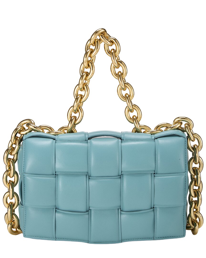 Bottega Veneta Bottega Veneta Blue Maxi Intrecciato Leather Padded Chain Cassette (Authentic