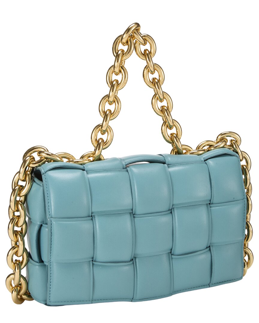 Bottega Veneta Bottega Veneta Blue Maxi Intrecciato Leather Padded Chain Cassette (Authentic