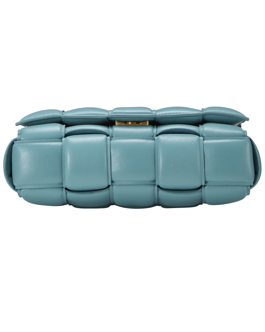 Bottega Veneta Bottega Veneta Blue Maxi Intrecciato Leather Padded Chain Cassette (Authentic