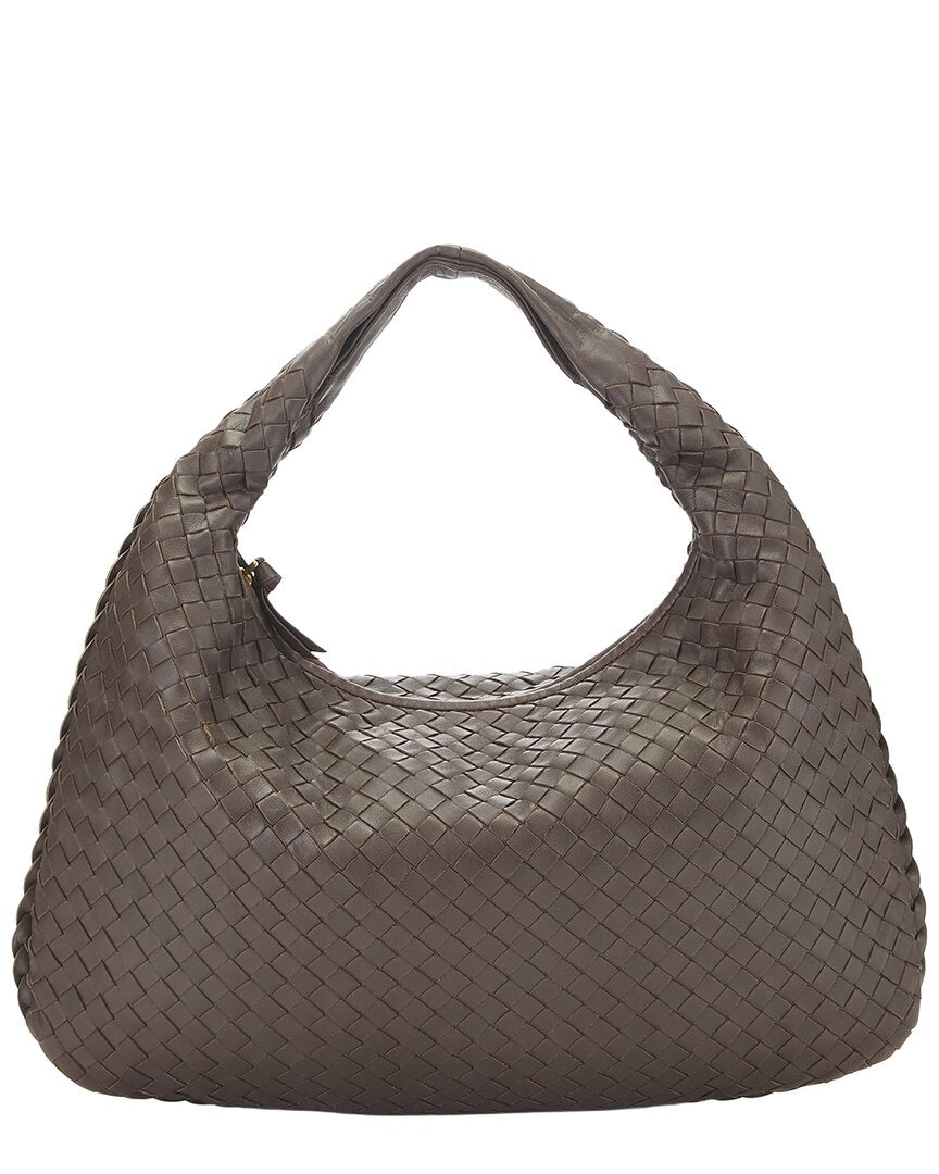 Bottega Veneta Bottega Veneta Brown Intrecciato Leather Veneta Hobo Medium (Authentic Pre-