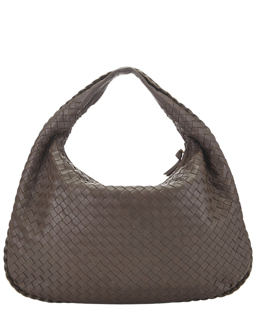 Bottega Veneta Bottega Veneta Brown Intrecciato Leather Veneta Hobo Medium (Authentic Pre-
