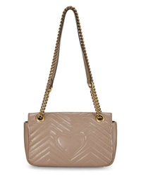 Gucci Gucci Beige Leather Gg Marmont Matelasse Shoulder Small (Authentic Pre-Loved)