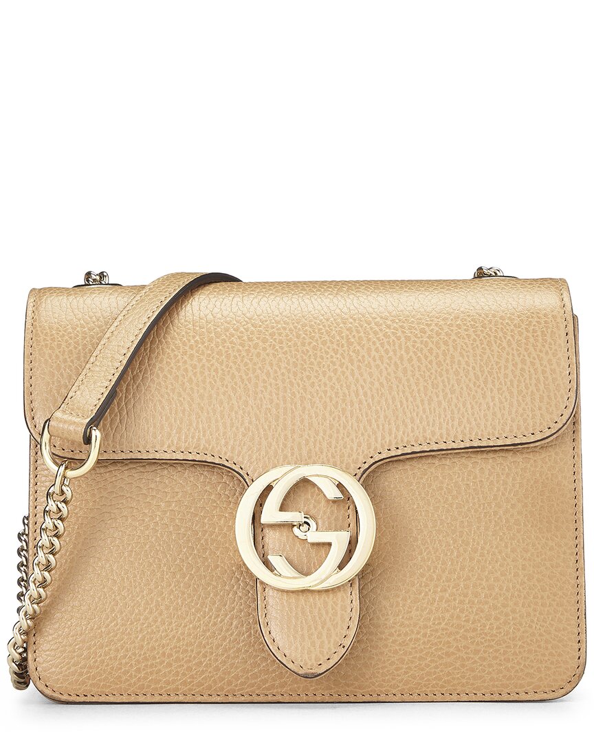 Gucci Gucci Beige Leather Interlocking Crossbody Small (Authentic Pre-Loved)