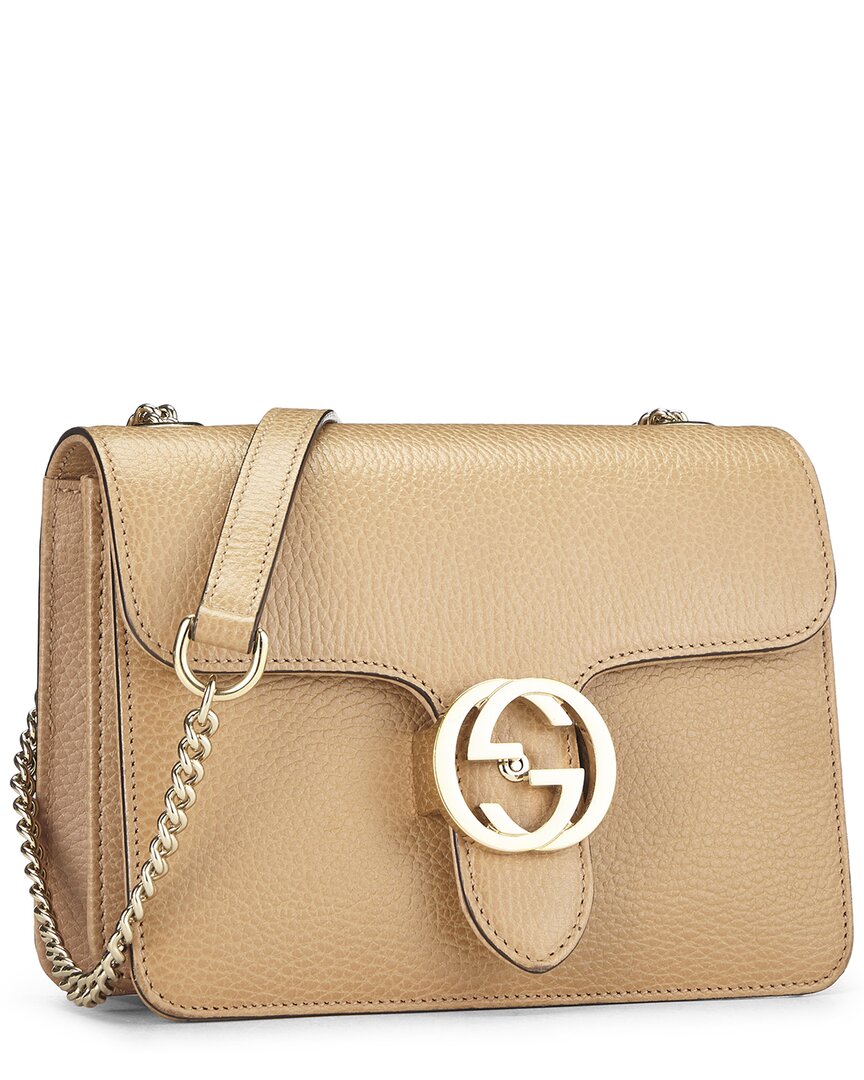 Gucci Gucci Beige Leather Interlocking Crossbody Small (Authentic Pre-Loved)