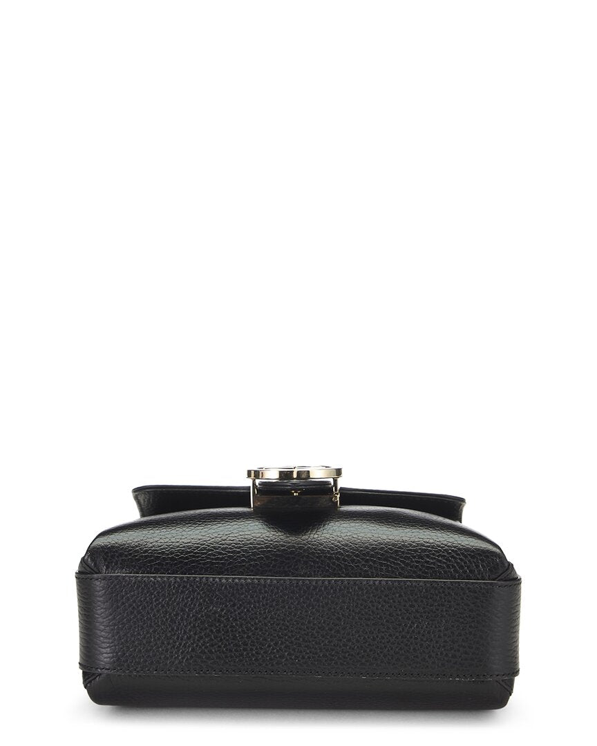 Gucci Gucci Black Leather Interlocking Shoulder Bag Small (Authentic Pre-Loved)
